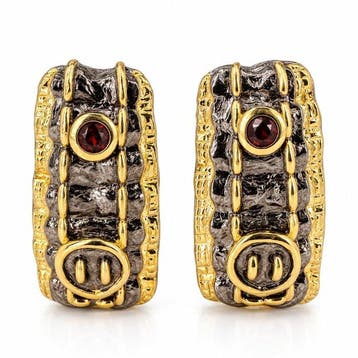 Zonder minimumprijs - Oorbellen Verguld, Zilver Granaat -, Sieraden, Tassen en Uiterlijk, Nieuw