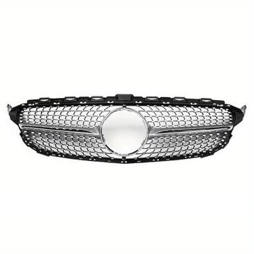 Grille voor C-Klasse W205 | Silver Diamond Style | 14-18, Voor, Mercedes-Benz, Nieuw, Ophalen of Verzenden