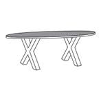 Eettafel TOV-XM Alphen Oud Teakhout - eettafel, Nieuw, Overige vormen, Overige materialen