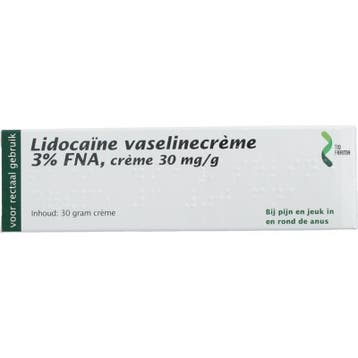 Lidocaïne vaselinecrème 3% FNA 30 gram, Verzenden, Nieuw