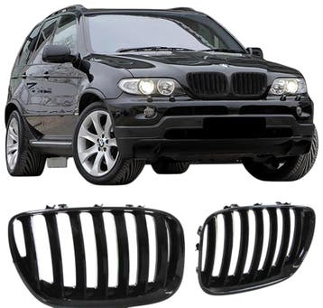 Grillen set | Nieren | geschikt voor BMW X5 | 5D suv. | 2003, Verzenden, Nieuw, BMW