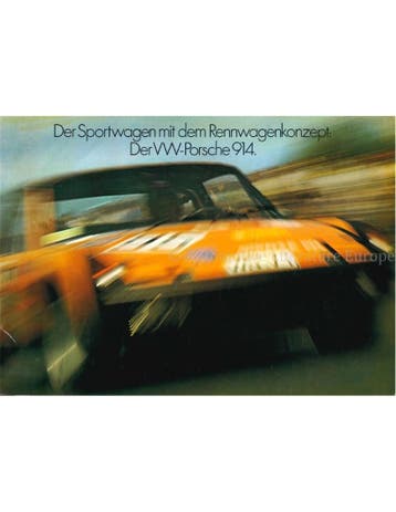 1972 PORSCHE 914 BROCHURE DUITS, Nieuw, Porsche, Author
