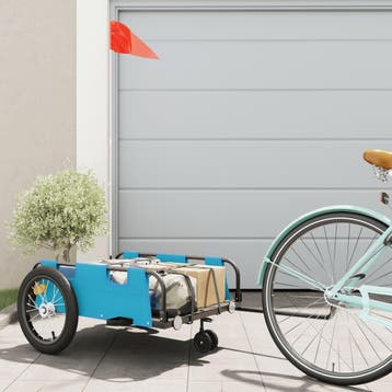 vidaXL Fietstrailer oxford stof en ijzer blauw, Fietsen en Brommers, Fietsaccessoires | Aanhangers en Karren, Verzenden, Nieuw