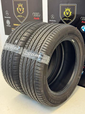 2 stuks 205/55R16 zomerbanden Continental Hifly HF805 7mm, Gebruikt, 16 inch, 205 mm, Band(en)