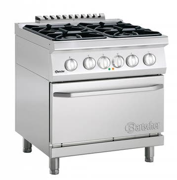 Bartscher Gasfornuis met elektrische oven | 4 Branders, Verzenden, Nieuw in verpakking