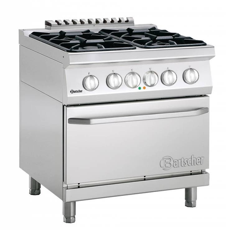 Bartscher Gasfornuis met elektrische oven | 4 Branders, Zakelijke goederen, Horeca | Keukenapparatuur, Verzenden