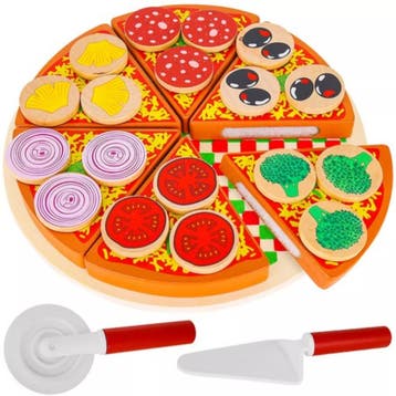 Kruzzel Houten Pizzaspeelset - 27 Onderdelen voor Jonge P..., Ophalen of Verzenden, Nieuw