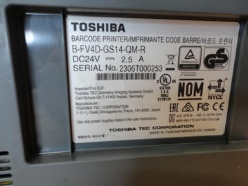 TOSHIBA TEC B-EV4D Thermal USB / Network Label Printer With, Ophalen of Verzenden, Gebruikt, Toshiba
