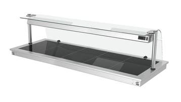 GGM Gastro | Inbouw warmhoudplaat RVS - met glazen oppervlak, Verzenden, Nieuw in verpakking