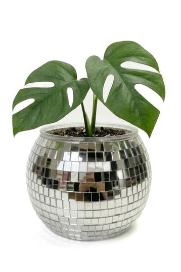 KIMU® Discobal Plantenpot Ø 12 cm Spiegeltjes Bloempot Bakje, Ophalen of Verzenden, Nieuw, Feestartikel, Carnaval