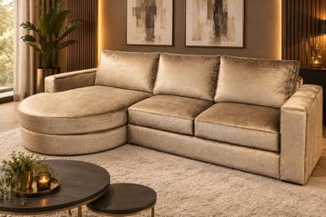 Hoekbank Edyta Croco Goud 290x150  Luxe Design, 125 tot 150 cm, Hotelchique, Hoekbank, Ophalen of Verzenden