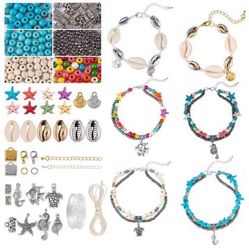 1 x DIY Enkelbandjes maken set – oceaan thema – compleet, Ophalen of Verzenden, Nieuw, Kraal