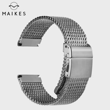 MAIKES Milanese Horlogeband RVS 316L - 20mm, 21mm, 22mm - Ge, Verzenden, Nieuw