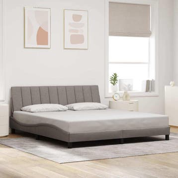 vidaXL Bedframe zonder matras Hanko stof taupe 180x200 cm, Eenpersoons, Verzenden, Nieuw, 80 cm
