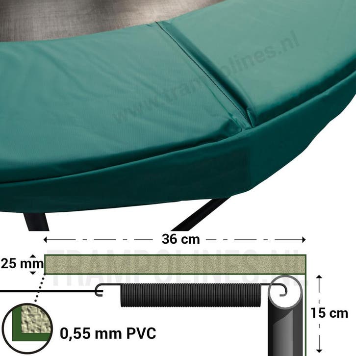Trampoline Rand Magic Circle Pro Groen 360 - 366 cm, Kinderen en Baby's, Speelgoed | Buiten | Trampolines, Nieuw, Ophalen of Verzenden