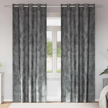 vidaXL Velvet Gordijnen met gordijnen 2 pcs Grijs 225 x 140, Huis en Inrichting, Stoffering | Gordijnen en Lamellen, Verzenden