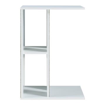 Bijzettafel Ljungby met krabgedeelte 58x40x30 cm wit [en.cas, Verzenden, Nieuw