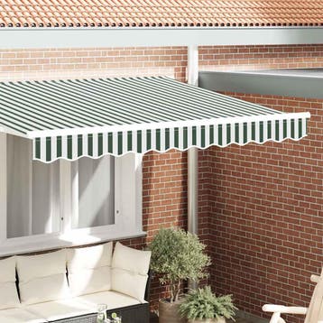vidaXL Vervangende markies volant Groen en Wit 280 x 20 cm, Tuin en Terras, Zonneschermen, Verzenden, Nieuw
