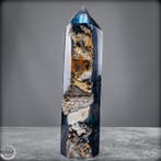 Natuurlijke agatobelisk met kwartsdruse – harmonisch uniek