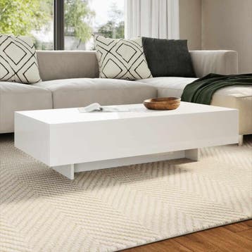 vidaXL Salontafel hoogglans wit, Verzenden, Nieuw, Overige materialen, 50 tot 100 cm