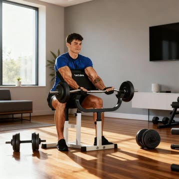 Biceps curl halterbank - zwart / wit, Sport en Fitness, Fitnessmaterialen, Verzenden, Nieuw