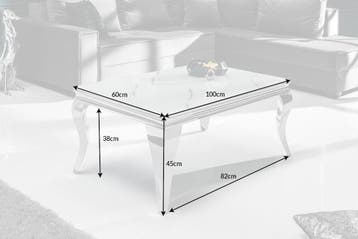 Elegante salontafel MODERN BAROQUE 100cm glazen blad in, Ophalen of Verzenden, Nieuw