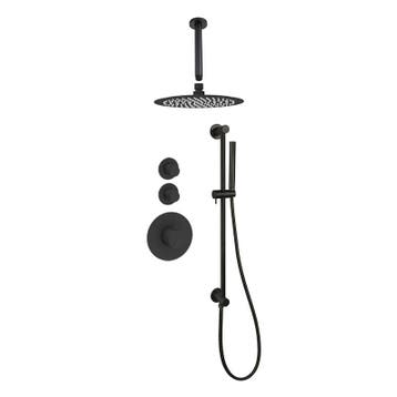 Sani Royal Pro Inbouw Regendouche Mat Zwart Messing, Nieuw