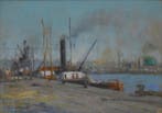 Louis Émile Minet 1855-1920. - Le port de Rouen., Antiek en Kunst