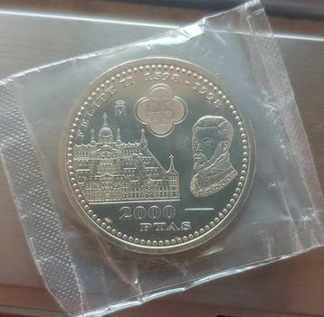 Spanje. Juan Carlos I. 2000 Pesetas 1998. Felipe II y, Postzegels en Munten