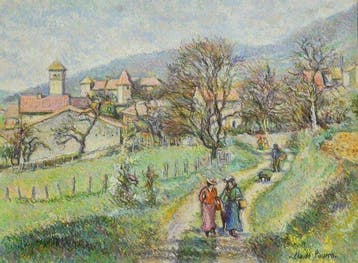 Hugues Claude Pissarro (né en 1935) - Le retour du marché