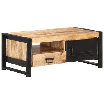vidaXL Salontafel 100x50x40 cm ruw mangohout, Huis en Inrichting, Tafels | Salontafels, Verzenden, Nieuw, Overige houtsoorten