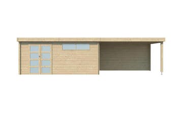 Woodlands Blokhut Modern met Overkapping en Dakisolatie 905, Nieuw