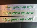 Bedrukt lint Ivory met Groene opdruk 45 mm 50 cm, Ophalen of Verzenden, Nieuw