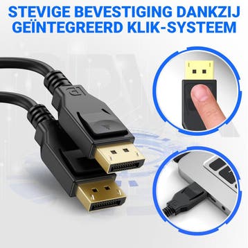 DisplayPort Kabel 1.4 - male to male - 8K 60Hz - 4K 144Hz -, Ophalen of Verzenden, Zo goed als nieuw