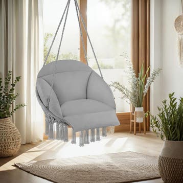 Hangstoel Samira - grijs, Verzenden, Nieuw