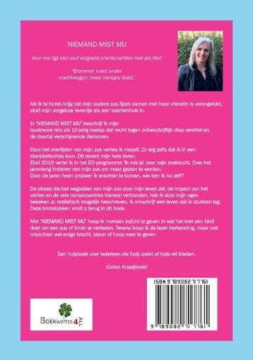 Niemand mist mij 9789082717761 Corien Kraaijeveld, Boeken, Verzenden, Gelezen, Corien Kraaijeveld