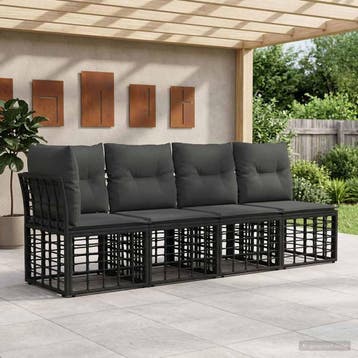 vidaXL 4-Zits Tuin Sofa met Linker Arm 4 st 4-Aantal, Tuin en Terras, Tuinsets en Loungesets, Verzenden, Nieuw, 4 zitplaatsen