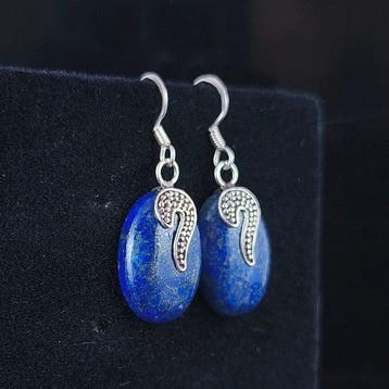 Lapis lazuli - Zilver - Oorbellen - Sterlingzilver