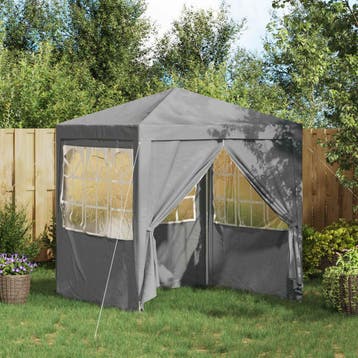 vidaXL Partytent 200 x 200 x 240 cm Lichtgrijs PE en staal, Verzenden, Nieuw, Partytent