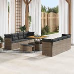 vidaXL Tuin Sofa Set 11 pcs Grijs Poly rattan en, Verzenden, Nieuw, Rotan