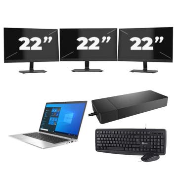 HP EliteBook 830 G8 -   i5-11e 8GB  - 256GB  + 3x 22 inch, Computers en Software, Windows Laptops, Qwerty, Verzenden, 8 GB, 13 inch