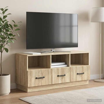 vidaXL TV-kast met lade Sonoma Eiken 102 x 34,5 x 47 cm, Minder dan 50 cm, Verzenden, Nieuw, Minder dan 100 cm