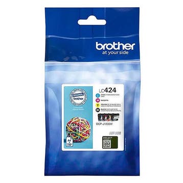 Brother LC-424VAL multipack zwart + 3 kleuren Inktcartridge, Verzenden, Nieuw, Cartridge, Brother