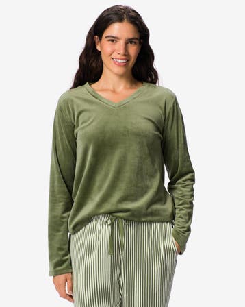 HEMA Damestop velours groen, Kleding | Dames, Verzenden