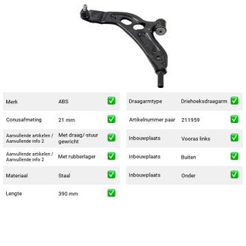 Draagarm Vooras links Buiten Onder MINI MINI Clubman Cooper, Verzenden, Nieuw, Mini