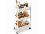 Keuken Trolley - 3 Laags - Mobiel met Wieltjes - Wit, Verzenden, Nieuw