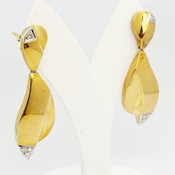 Oorbellen - 18 karaat Geel goud, Witgoud - 0.28ct. tw., Nieuw