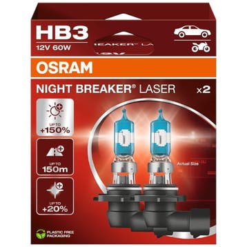 Osram HB3 Night Breaker Laser +150% Halogeen Autolampen, Verzenden, Nieuw