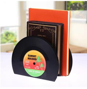 Retro Vinyl Boekensteunen Set van 2 – LP Boeksteunen Decorat, Verzenden, Nieuw