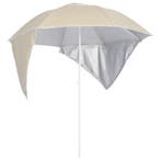 vidaXL Strandparasol met zijwanden 215 cm zandkleurig, Tuin en Terras, Parasols, Verzenden, Nieuw, 1 tot 2 meter, Strandparasol